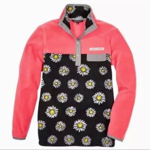 SOLD 🚫 Simply Southern Classic Daisy Pink Fleece Long Sleeve Crew Sweatshirt